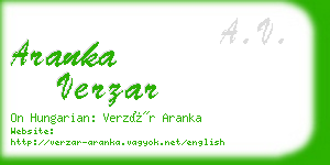 aranka verzar business card